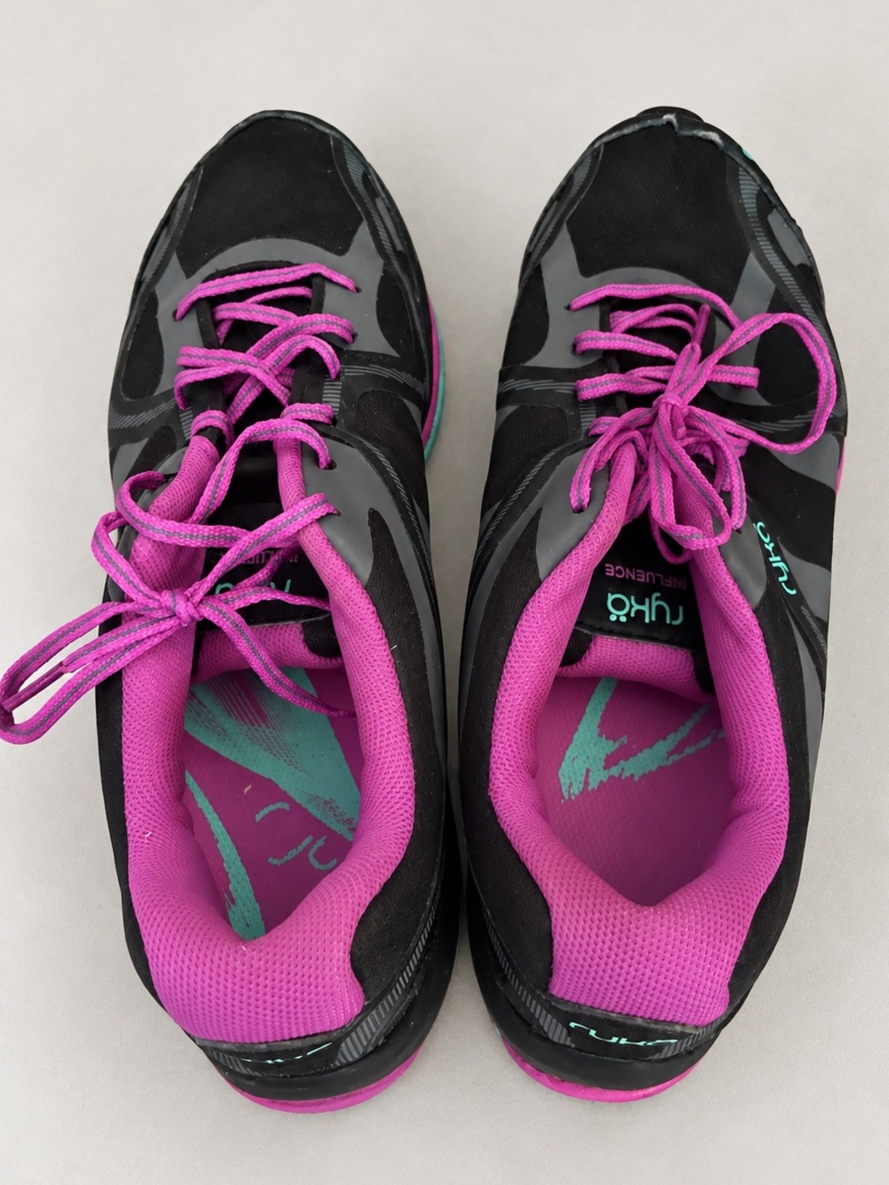 ZUMBA Shoes Ryka Influence Women’s 9 Black Pink/Purple Teal Dance Training Shoes